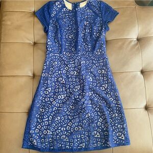 LOFT Blue A-Line Midi Dress